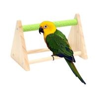 Wooden Bird Perch - Parrot Training Accessories, Triangle Playground Stand | Inside Outside Cage Decoration, Parakeet Canary Perching Gym, Cockatiel Finch Activity Stand, Interactive Pet Bird Furnitur