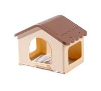 Wooden Bird Shelter Box - Hanging Nesting House for Backyard Patio | Outdoor Bird Habitat with Air Vents and Drainage, Easy Mount Design for Small Songbirds and Nature Decoration 7 x 5.3 x 5.9in