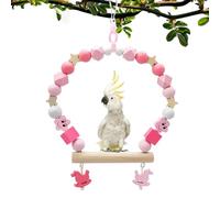 Wooden Bird Swing, Rocking Gym for Parrots, Parakeets, Cockatiels, Budgies, Interactive Bird Cage Toys, Chew Toys for Exercise and Entertainment Natural Bird Swing for Fun and Exercise