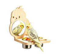 Wooden Bird Toys, Hanging Mirror Playground, Parakeet Cage Accessories