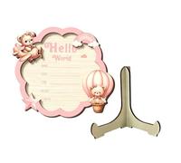 Wooden Birth Sign - Writable 2D Greeting Data Recording Prop, Birth Stats Display Sign | For Mantel Nightstand Children's Room Party Parents Grandparents Expecting Mother