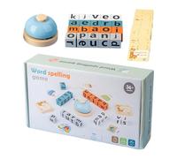 Wooden Blocks Game, Alphabet Puzzle Blocks, Flash Cards Learning Toy, Spelling Game for Kids, Sight Words Recognition Toy, Educational Toy for Kids, for Kids Ages 3+