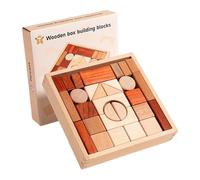 Wooden Blocks - Wood 6.89x6.89x1.46 Inches, Kids Toys, Sensory Play | Educational, Learning Activities, Creative Fun, Durable Design For Kids, Boys, Girls, Classroom, Kindergarten, Preschool
