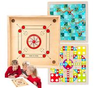 Wooden Board Game Set - Premium & Coin Set For Smooth Gameplay, Classic Family Fun For Kids & Adults | Educational Indoor Game For Friends, Families & Gâme Lovers