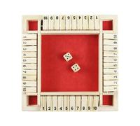 Wooden Board Game - Shut The Box Game, Bar Games for Parties, Strategy Games for Learning Addition | 2-4 Player Math Skills Decision-Making Family Fun Educational Entertainment Travel