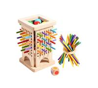 Wooden Board Game Toy, Colorful Stick Dice Game Toy, Family Fun Ball Drop Game