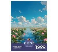 Wooden Boats and Floress 1000 Puzzle Adulto Rompecabezas Divertidos De Animales para Hombres Y Mujeres Rompecabezas 1000 Piezas Juego Educativo Desafío Juguetes70x50cm/1000pcs