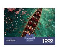 Wooden Boats and Floress Puzle De 1000 Piezas Rompecabezas DIY, Pasatiempo Creativo, Regalo, Diversión Rompecabezas Familiar para Adultos Y Niños Mayores70x50cm/1000pcs