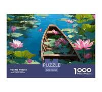Wooden Boats and Floress Puzzle 1000 Piezas Rompecabezas Divertidos De Animales para Hombres Y Mujeres Juego Educativo, Desafío para Adultos Y Niños Mayores70x50cm/1000pcs