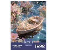 Wooden Boats and Floress Puzzle 1000 Piezas Rompecabezas DIY, Pasatiempo Creativo, Regalo, Diversión Juego Educativo, Desafío para Adultos Y Niños Mayores70x50cm/1000pcs