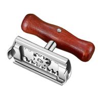 Wooden Bottle Opener, Jar Opener For Seniors With Weak Hands, 9x6.2x4.2cm Adjustable Lid Remover Tool For Jars & Bottles, Heavy Duty Stainless Steel With Wood Handle For Extra Anti-Slip Rubber Grips