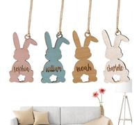 Wooden Bunny Decor - Easter Ornament, Long Lasting Pendant | Boxwood Material 12 x 6 cm Size, Blank Canvas Design for Painting Crafting Holiday Home Office Study Decor for Adults Family Men Women