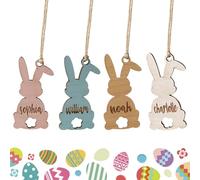 Wooden Bunny Decor - Long Lasting Blank Ornament | Easter Craft DIY Painting Hanging Home Decoration | Wooden Bunny Decor Blank For Family Adults Men Women Home