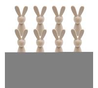 Wooden Bunny Peg Dolls - 10 Pieces Animal Figurines, Easter Peg Doll Decorations for Party Crafts Holiday Projects, Home Art Office Bedroom DIY Creative Craft Supplies Fun Gift