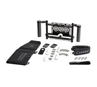 Wooden Camera Director's Monitor Cage v3 with Carbon Fiber Handgrips, Universally Compatible with Any Monitor up to 9 Inches, Includes Neck Strap and Sun Shade