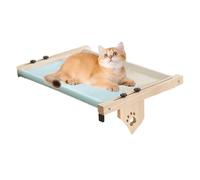 Wooden Cat Hammock | Adjustable Cat Nest | Windowsill Pets Seat | Wooden Cats Bed | Cushioned Pets Perch | Cat Climbing Hammock | Nesting Hammock for Sleeping, Playing, Climbing