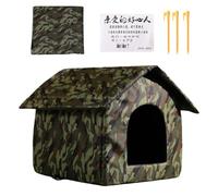 Wooden Cat House | Wo0den Kitty Shelter | Folding Weatherproof Non Slip Condos Tent Windproof Cave | Hideaway for Sleeping Play Balcony Stray Animals Winter Patio