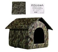 Wooden Cat House | Wo0den Kitty Shelter | Plegable Weatherproof Non Slip Condominios Tent Windproof Cave | Hideaway for Sleeping Play Balcony Stray Animals Winter Patio