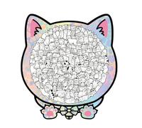 Wooden Cat Puzzle - 135 Pieces Animal Board Toy, Tabletop Educational Game for Children, Teens, Adults, Preschoolers, and Seniors, Perfect for Learning, Home Display, Focus Enhancement, and Creative F