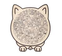 Wooden Cat Puzzle - 135 Pieces Animal Jigsaw Sculpture, Detailed Feline Art Design, Handcrafted Brain Development Toy | Fun Relaxing Gift For Adults Kids Women Family Kitten Lovers Halloween Home