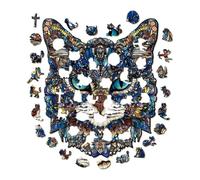 Wooden Cat Puzzle | Cute Challenging Cat Desk Ornament | Coin Bank Jigsaw