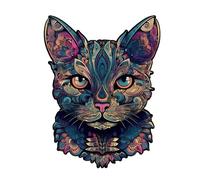 Wooden Cat Puzzle - Wooden, Animal Shape Jigsaw, Educational Puzzle | Family Puzzles Toy for Adults, Kids, Boys, Girls, Birthday, Holiday, Parties, Indoor Fun, Home Decoration, Creative Play