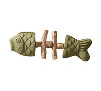 Wooden Cat Teether - Fish Bone Chew Toy | Interactive Kitten Play Teether for Indoor Outdoor Use, Stress Relief, Boredom Reduction, Durable Training Aid for Healthy Teeth, Chewing Comfort, Pet Relax