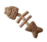 Wooden Cat Teether - Fish Bone Chew Toy | Interactive Kitten Play Teether for Indoor Outdoor Use, Stress Relief, Boredom Reduction, Durable Training Aid for Healthy Teeth, Chewing Comfort, Pet Relax