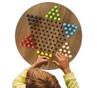 Wooden Checkers - Chinese Checkers Board Game | Checkers Game Set with Wood Chess Pieces | Easy To Carry Woode Set For Home, Outdoor Friends Playing and Travelling Accessory