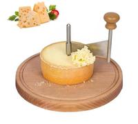 Wooden Cheese Curler Wheel - Stainless Steel Cheese Shaver, Multifunctional Cheeses Slice Design Tools, Rotating Cheeses Shave, For Home Restaurants Cafes Dessert Shops