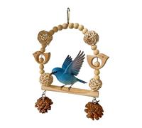 Wooden Chewing Perch Cage Accessories Parakeet Cage Play Chew Toys - Bird Toys for Finches Lovebirds Cockatiels African Grey Budgerigar Cockatoos Mynah, Natural Wood Enrichment