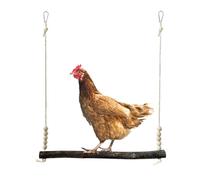 Wooden Chicken Swing, Hen Climbing Toy, 17.72x14.96x0.39 Inches Enrichment Toy with Sturdy Build, Backyard Farm Accessory, Poultry Play Item with Natural Style, Animal Gear for Orchard Yard Habitat
