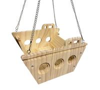 Wooden Chinchilla Hammock - Climbing Enrichment Toy, 7.87x6.49x4.72inch Swing with Stable Frame, Durable Wood Pet House, Hanging Swing with Natural Design, Pet Bed for Indoor Use