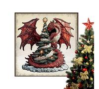 Wooden Christmas Dragon Jigsaw Puzzle - Gift Set, Christmas-Themed Wooden Dragon Jigsaw Puzzle with Irregular Pieces | Fun DecompresionGame and Piggy Bank Gift | for Men, Women, Teens, Youth, Husban