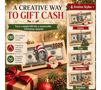 Wooden Christmas Money Holder Ornament 2026 Cash Gift Frame Holiday Bill Holder with Santa Tree Snowman or Reindeer Hanging Xmas Keepsake for Family Friends and Coworkers(Snowman)