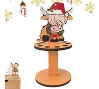 Wooden Christmas Money Holders, Highland Cow Money Holder with 10 Holes, Cash Stand for Holiday Table Decoration, Christmas Ornament for Gift Giving and Festive Home Decor, Multicolor, C