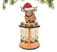 Wooden Christmas Money Holders, Highland Cow Money Holder with 10 Holes, Cash Stand for Holiday Table Decoration, Christmas Ornament for Gift Giving and Festive Home Decor, Multicolor, A