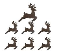 Wooden Christmas Wall Decor Lights - Reindeer, LED Tree Set For Home | 15 x 20 cm, luces de reno voladores, 7 piezas, lámpara LED de madera, parte trasera adhesiva, brillo cálido para sala de