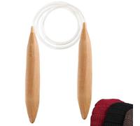 Wooden Circular Knitting Needles - 31 Inch Cable, Natural Wood, Oversize Stick | Professional Weaving Tool For Chunky Yarn & Effective Sweater DIY Scarf Hat And Blanket Projects