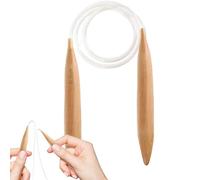 Wooden Circular Knitting Needles - 31 Inch Cable, Natural Wood, Oversize Stick | Professional Weaving Tool For Chunky Yarn & Effective Sweater DIY Scarf Hat And Blanket Projects