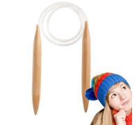 Wooden Circular Knitting Needles - 31 Inch Cable, Oversize Stick, Natural Wood | Professional Weaving Tool For Chunky Yarn & Effective Sweater DIY Scarf Hat And Blanket Projects