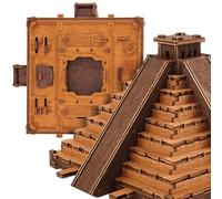 WOODEN.CITY Caja de rompecabezas de la Pirámide Inca - Rompecabezas de sala de escape 3D para adultos - Rompecabezas de pirámide DIY con compartimentos ocultos y acertijos mecánicos - 167 piezas