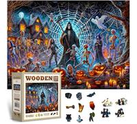 WOODEN.CITY Grim Reaper's Halloween - Rompecabezas de madera de 1000 piezas - Diversión espeluznante para los entusiastas de los rompecabezas