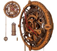 WOODEN.CITY Reloj de Pared Mecánico, Puzzle 3D de Madera, Vintage | Maqueta para Construir Adultos, Decoración Industrial de Pared, Kit de Montaje DIY