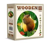 WOODEN.CITY Rompecabezas de madera Capybara de 250 piezas, rompecabezas de madera vibrantes para adultos, desafiantes rompecabezas de corte de madera, rompecabezas con forma de animal, rompecabezas de