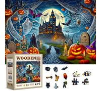 WOODEN.CITY Rompecabezas de madera para Halloween, 1000 piezas, 54 x 39,4 cm