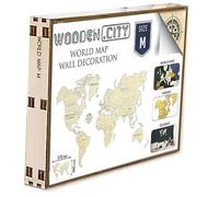 WOODEN.CITY- World Map M Kits de Madera 3D, Color Blanco, 24 x 17.5 x 28 cm (Craenen BVBA More Than Books WM501)