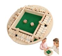 Wooden Close the Box Game-Juego de matemáticas de dados de 2-4 jugadores, juego de mesa de adición clásica para fiestas en el salón de clases de pubs | Teaser de cerebro portátil para niños y adultos,