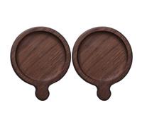 Wooden Coasters Set 2 Pack | Beech & Black Walnut, 3.9in X 3.7in X 0.6in, 50-55g | Grooved Heat Insulation Mat for Coffee Cups, Glasses | Tabletop Drink Coasters