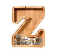 Wooden Coin Bank, Letter Money Saver, Cash Saving Safe, Transparent Cover Design, Sticker Decoration Included, Sturdy Cash Box, Ideal for Porch, Bookcase, Boys, Girls, Wood